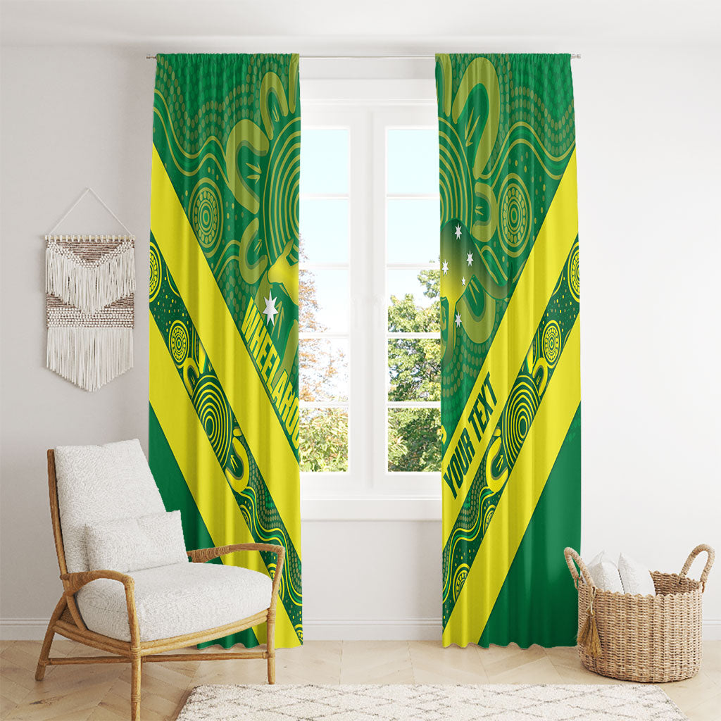 Australia Wheelaroos Rugby Custom Window Curtain Go Aussie Kangaroo Indigenous Art