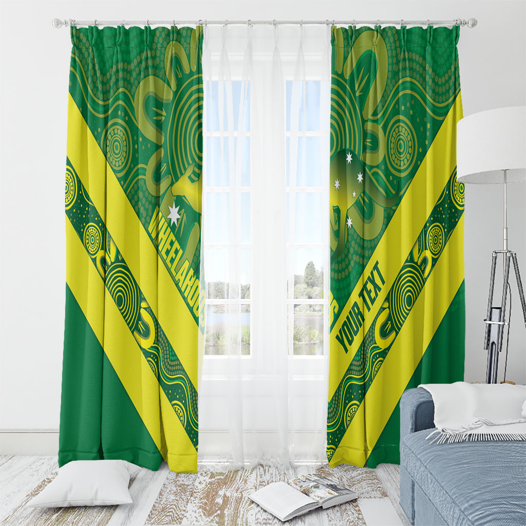Australia Wheelaroos Rugby Custom Window Curtain Go Aussie Kangaroo Indigenous Art