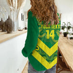 Australia Wheelaroos Rugby Custom Women Casual Shirt Go Aussie Kangaroo Indigenous Art