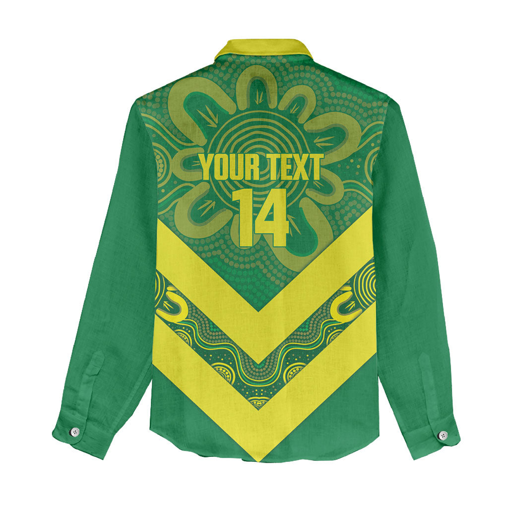 Australia Wheelaroos Rugby Custom Women Casual Shirt Go Aussie Kangaroo Indigenous Art