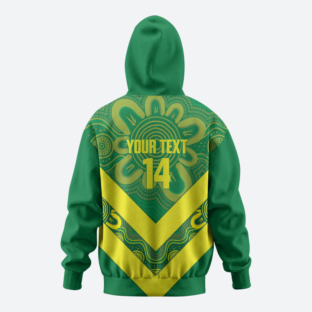Australia Wheelaroos Rugby Custom Zip Hoodie Go Aussie Kangaroo Indigenous Art