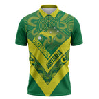 Australia Wheelaroos Rugby Custom Zipper Polo Shirt Go Aussie Kangaroo Indigenous Art
