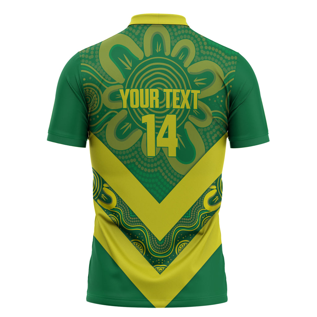 Australia Wheelaroos Rugby Custom Zipper Polo Shirt Go Aussie Kangaroo Indigenous Art