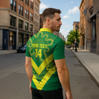 Australia Wheelaroos Rugby Custom Zipper Polo Shirt Go Aussie Kangaroo Indigenous Art