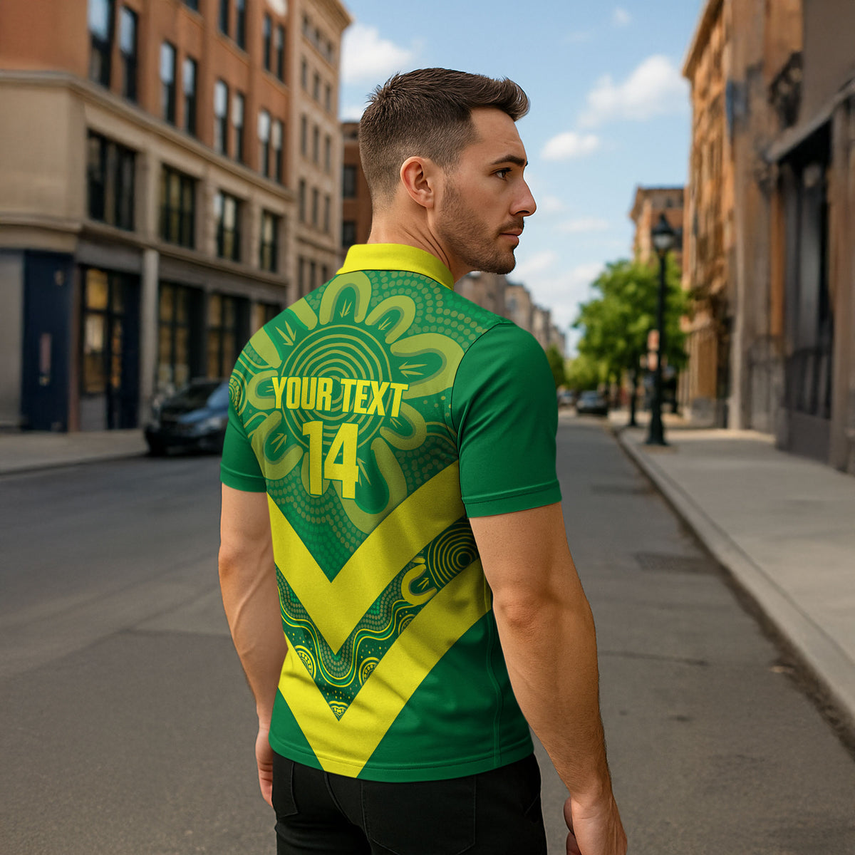 Australia Wheelaroos Rugby Custom Zipper Polo Shirt Go Aussie Kangaroo Indigenous Art