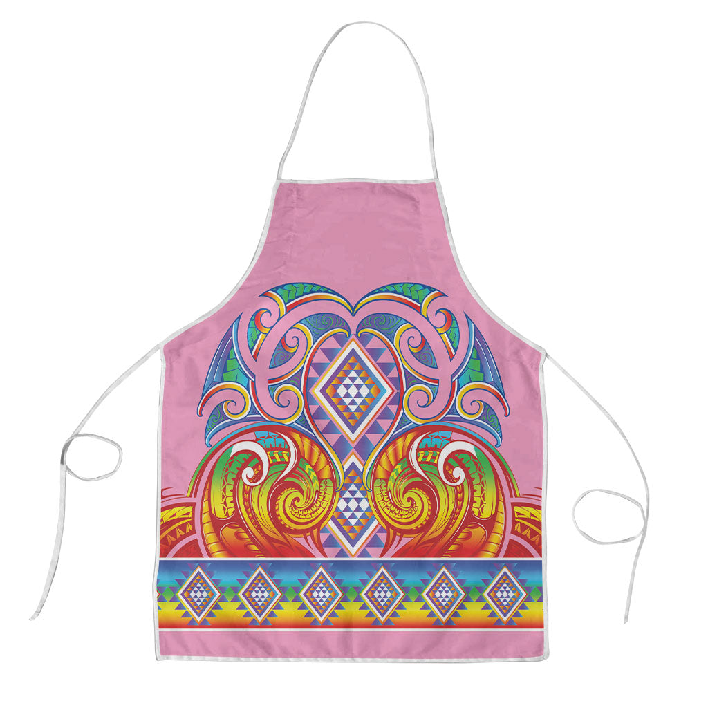 Rainbow Ngaru Taniko With Aotearoa Maori Tattoo Apron