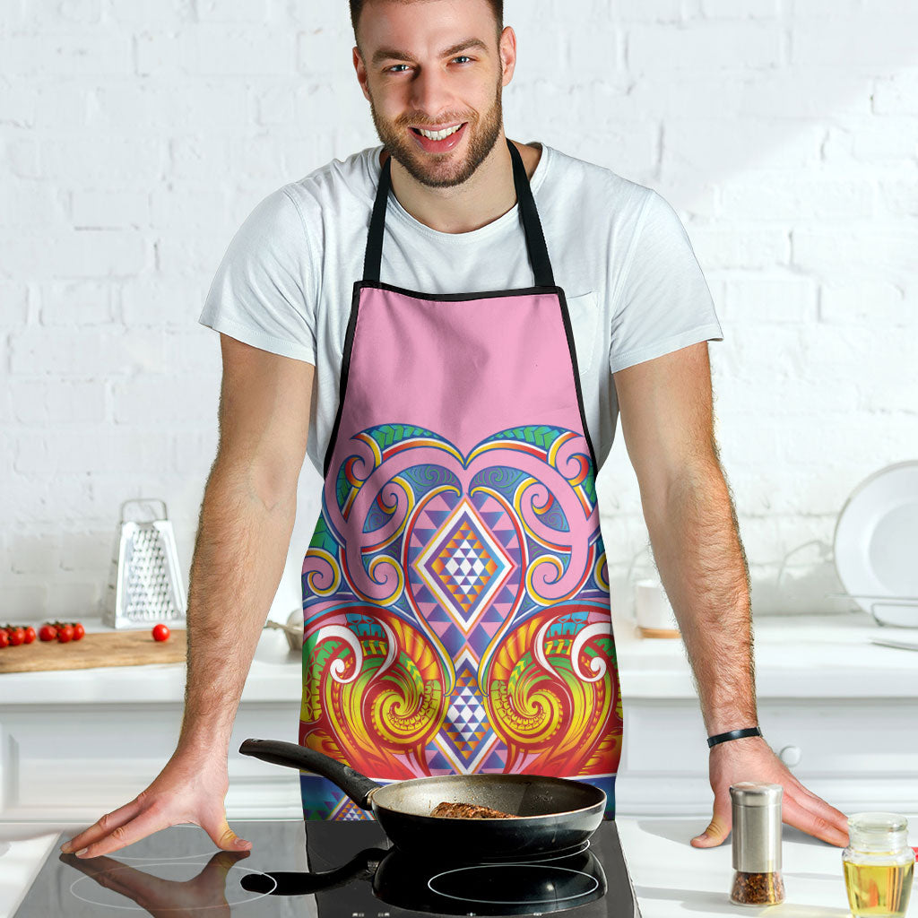Rainbow Ngaru Taniko With Aotearoa Maori Tattoo Apron