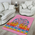 Rainbow Ngaru Taniko With Aotearoa Maori Tattoo Area Rug