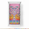 Rainbow Ngaru Taniko With Aotearoa Maori Tattoo Baby Bed Cover