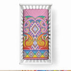 Rainbow Ngaru Taniko With Aotearoa Maori Tattoo Baby Bed Cover
