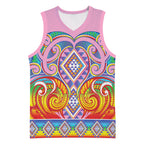 Rainbow Ngaru Taniko With Aotearoa Maori Tattoo Basketball Jersey