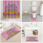 Rainbow Ngaru Taniko With Aotearoa Maori Tattoo Bathroom Set