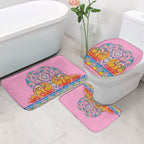 Rainbow Ngaru Taniko With Aotearoa Maori Tattoo Bathroom Set