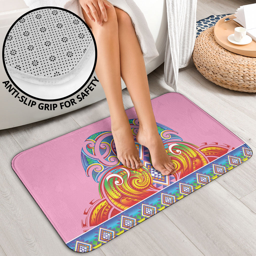 Rainbow Ngaru Taniko With Aotearoa Maori Tattoo Bathroom Set