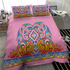 Rainbow Ngaru Taniko With Aotearoa Maori Tattoo Bedding Set