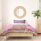 Rainbow Ngaru Taniko With Aotearoa Maori Tattoo Bedding Set