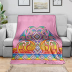 Rainbow Ngaru Taniko With Aotearoa Maori Tattoo Blanket