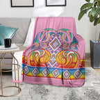 Rainbow Ngaru Taniko With Aotearoa Maori Tattoo Blanket