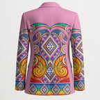 Rainbow Ngaru Taniko With Aotearoa Maori Tattoo Blazer