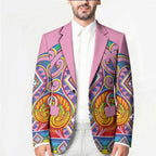 Rainbow Ngaru Taniko With Aotearoa Maori Tattoo Blazer