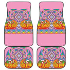Rainbow Ngaru Taniko With Aotearoa Maori Tattoo Car Mats