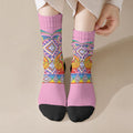Rainbow Ngaru Taniko With Aotearoa Maori Tattoo Crew Socks