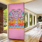 Rainbow Ngaru Taniko With Aotearoa Maori Tattoo Door Cover