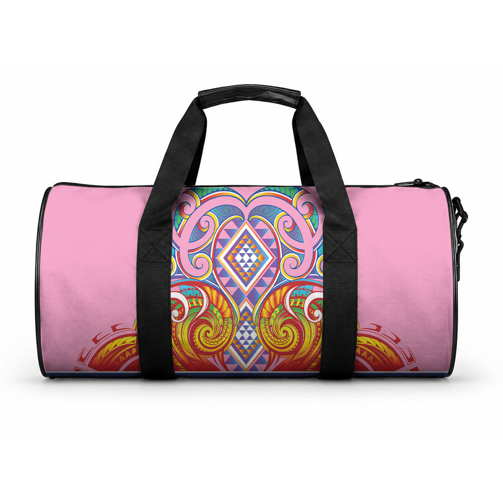 Rainbow Ngaru Taniko With Aotearoa Maori Tattoo Duffle Bag
