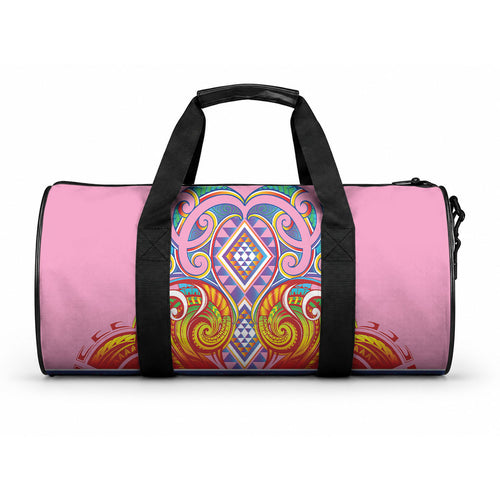 Rainbow Ngaru Taniko With Aotearoa Maori Tattoo Duffle Bag