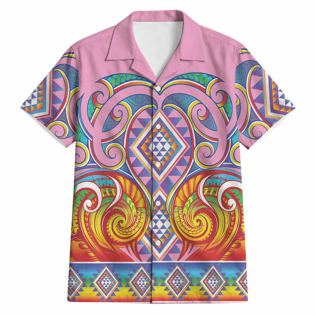 Rainbow Ngaru Taniko With Aotearoa Maori Tattoo Hawaiian Shirt