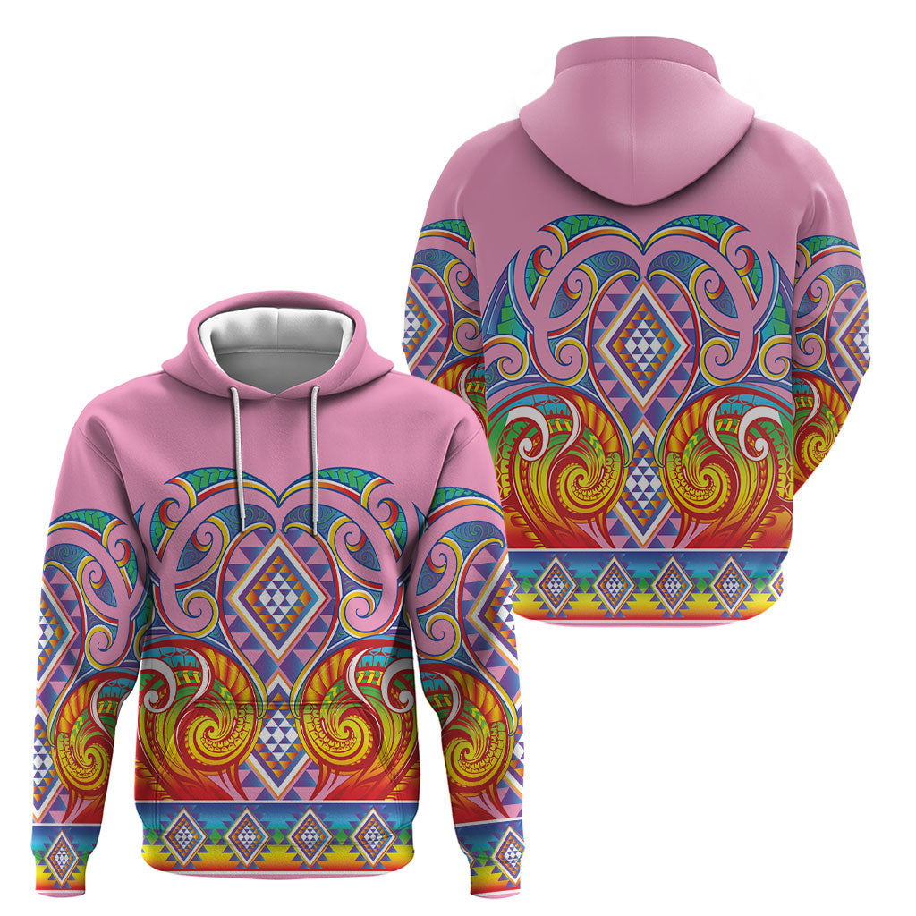 Rainbow Ngaru Taniko With Aotearoa Maori Tattoo Hoodie