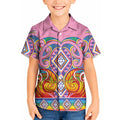 Rainbow Ngaru Taniko With Aotearoa Maori Tattoo Kid Hawaiian Shirt