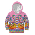 Rainbow Ngaru Taniko With Aotearoa Maori Tattoo Kid Hoodie