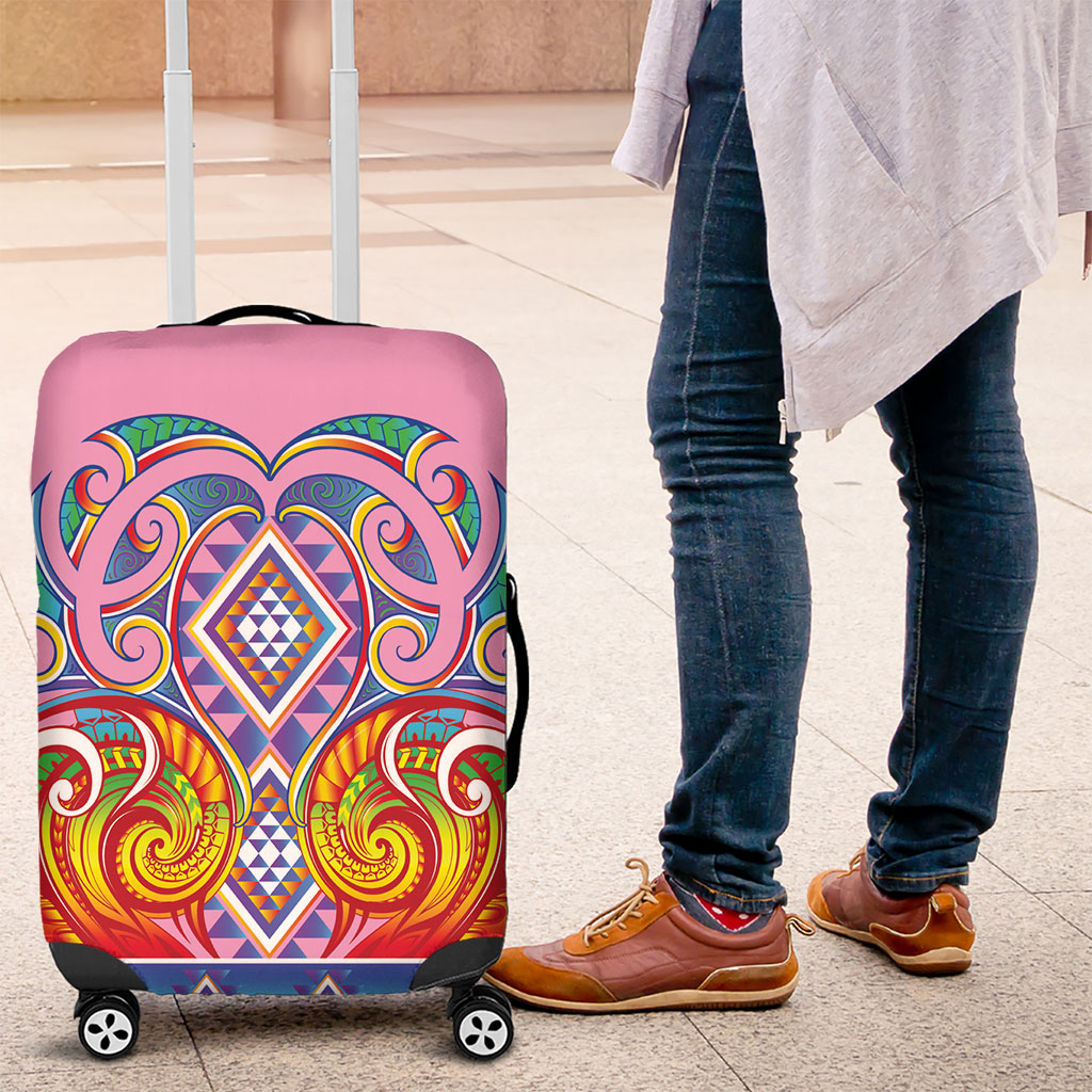 Rainbow Ngaru Taniko With Aotearoa Maori Tattoo Luggage Cover