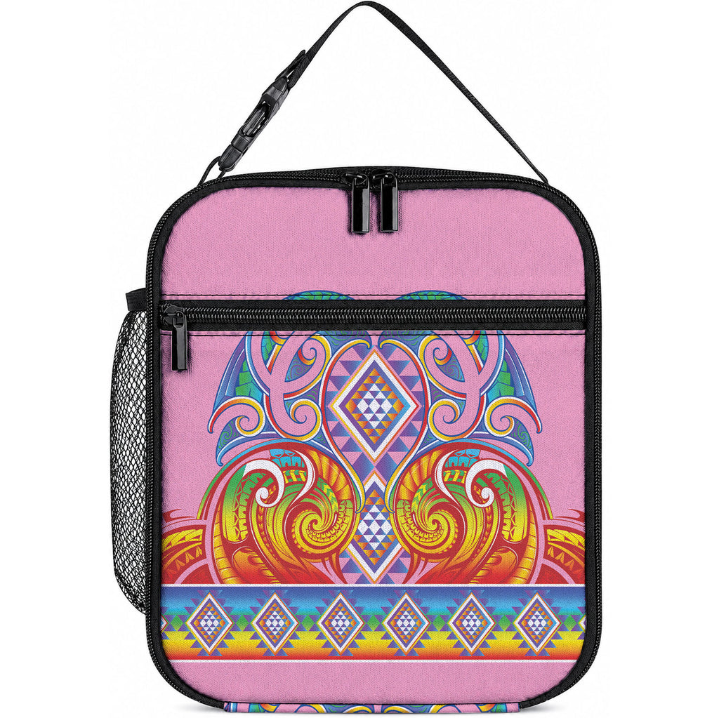 Rainbow Ngaru Taniko With Aotearoa Maori Tattoo Lunch Bag