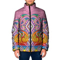 Rainbow Ngaru Taniko With Aotearoa Maori Tattoo Padded Jacket