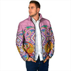 Rainbow Ngaru Taniko With Aotearoa Maori Tattoo Padded Jacket