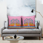 Rainbow Ngaru Taniko With Aotearoa Maori Tattoo Pillow Cover