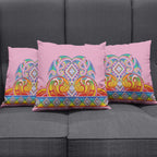 Rainbow Ngaru Taniko With Aotearoa Maori Tattoo Pillow Cover