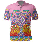 Rainbow Ngaru Taniko With Aotearoa Maori Tattoo Polo Shirt