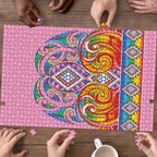 Rainbow Ngaru Taniko With Aotearoa Maori Tattoo Puzzle