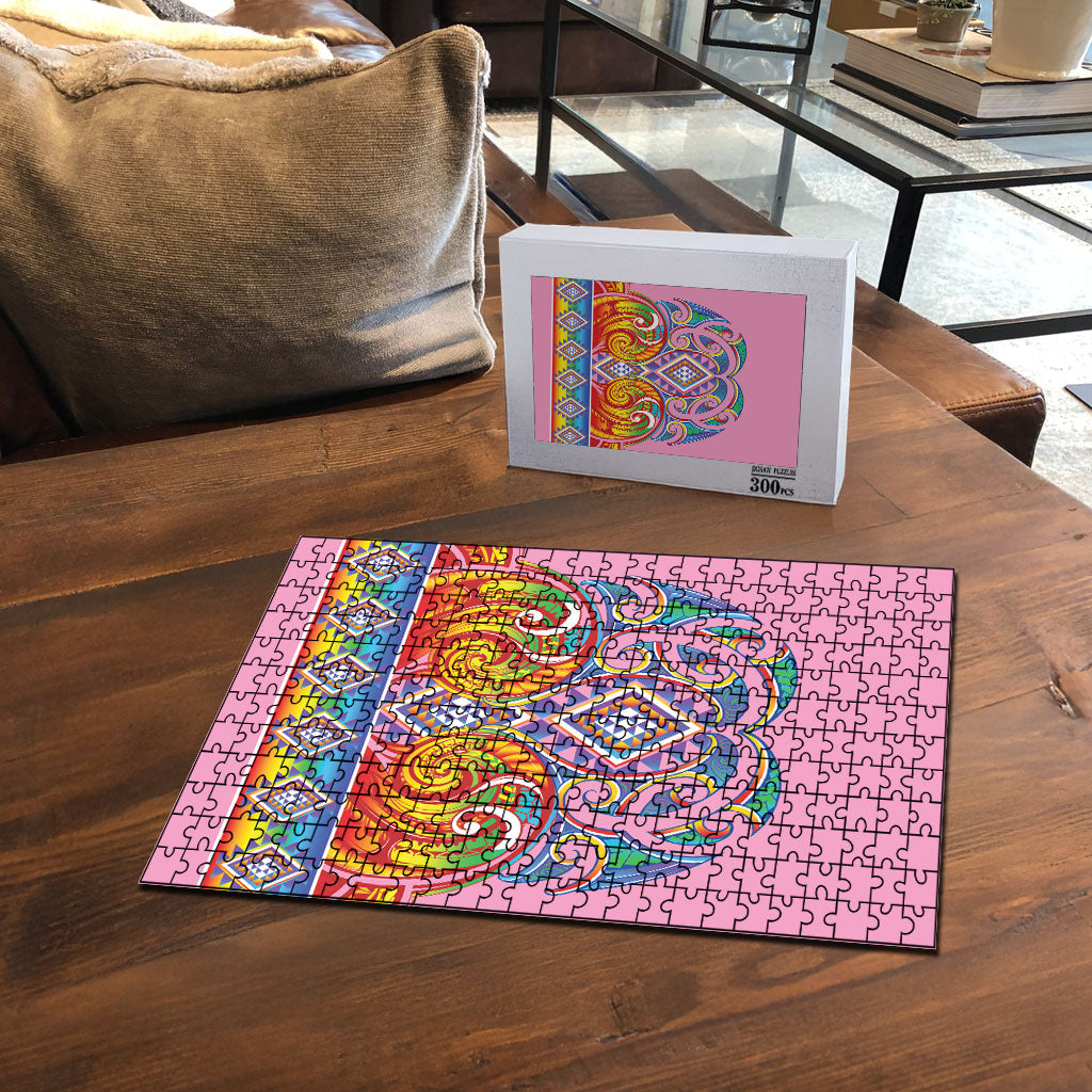 Rainbow Ngaru Taniko With Aotearoa Maori Tattoo Puzzle