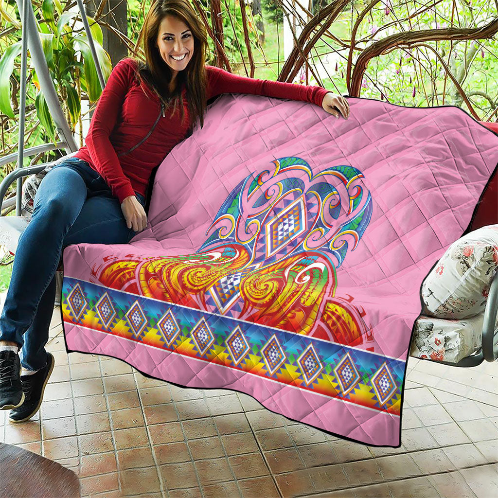 Rainbow Ngaru Taniko With Aotearoa Maori Tattoo Quilt