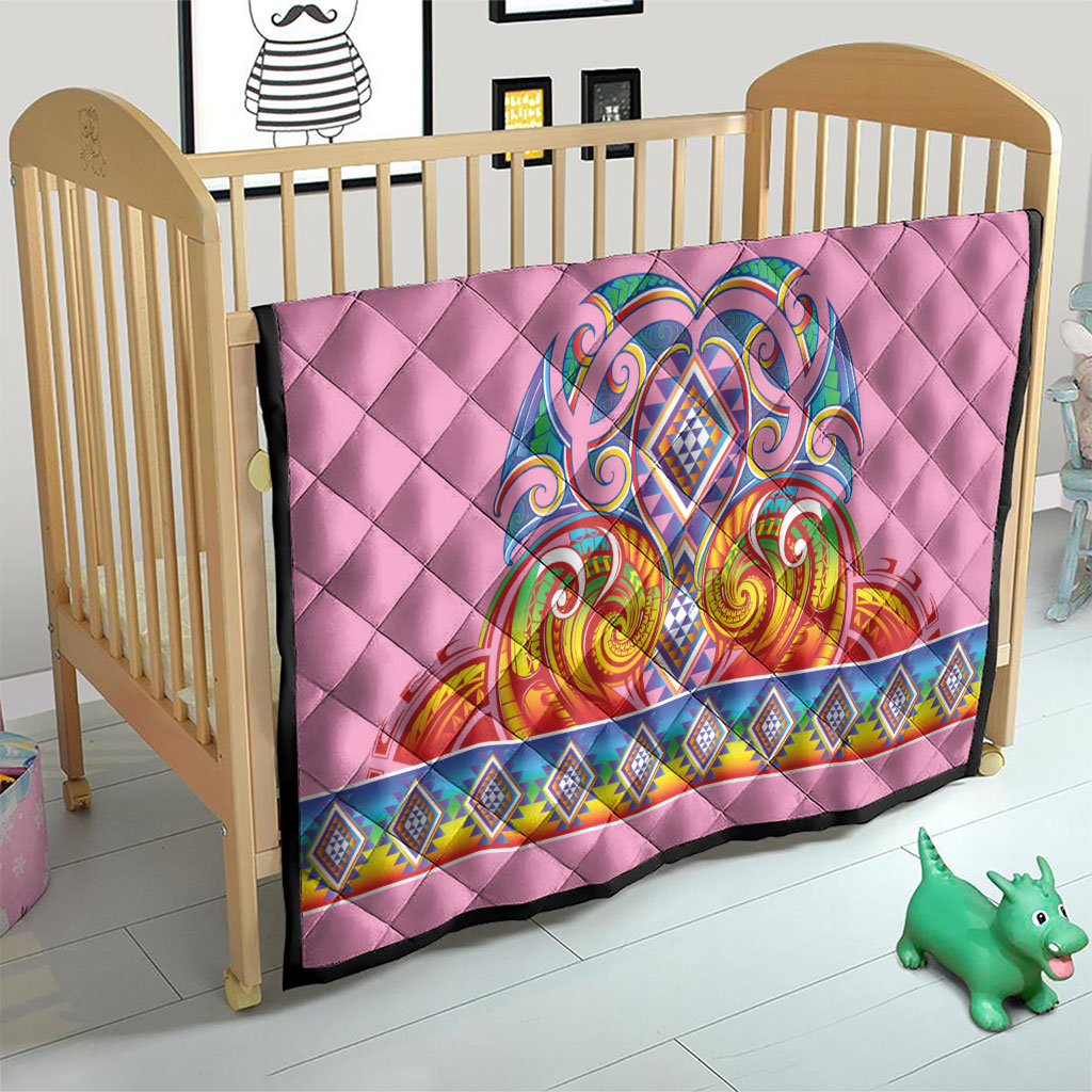 Rainbow Ngaru Taniko With Aotearoa Maori Tattoo Quilt