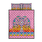 Rainbow Ngaru Taniko With Aotearoa Maori Tattoo Quilt Bed Set
