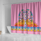 Rainbow Ngaru Taniko With Aotearoa Maori Tattoo Shower Curtain