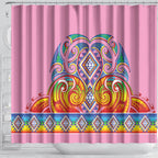Rainbow Ngaru Taniko With Aotearoa Maori Tattoo Shower Curtain