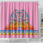 Rainbow Ngaru Taniko With Aotearoa Maori Tattoo Shower Curtain