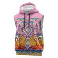 Rainbow Ngaru Taniko With Aotearoa Maori Tattoo Sleeveless Hoodie