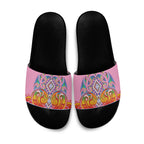 Rainbow Ngaru Taniko With Aotearoa Maori Tattoo Slide Sandals